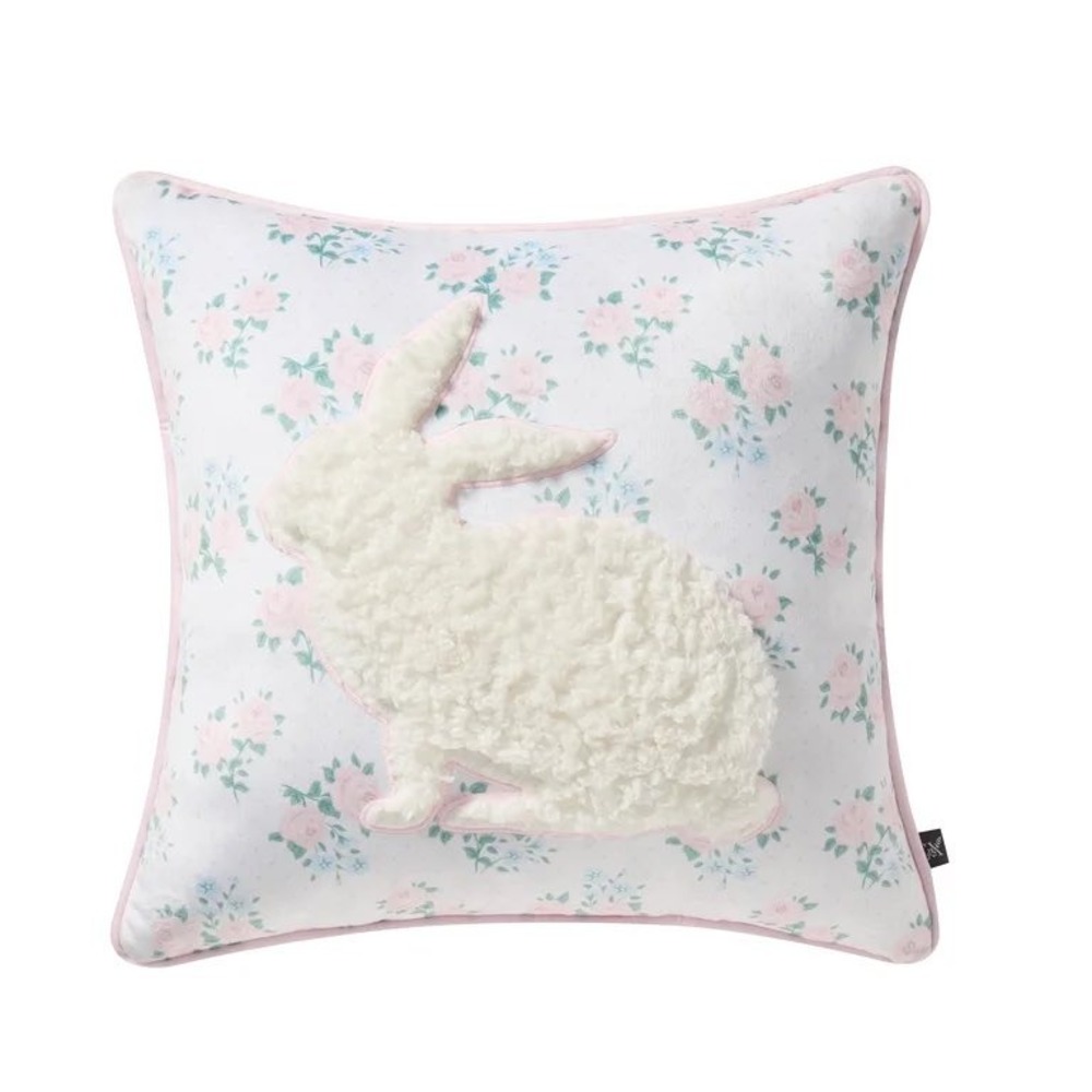 My Texas House 18" White/Multi Floral‎ Bunny Pillow, Easter 2026